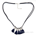 Cuir cordon collier alliage Tassel colliers pour femmes